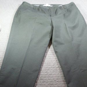 CJ Banks Size 18W High Rise Straight Leg Olive Green Chino Pants